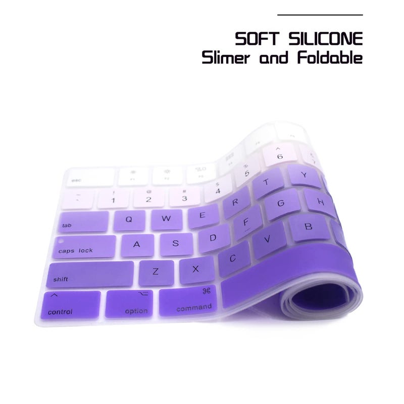 HRH Ombre Purple Silicone Keyboard Cover Keypad Skin for Magic Keyboard with Numeric Keypad A1843 MQ052LL/A Released in 2017 (US Layout) - Image 5